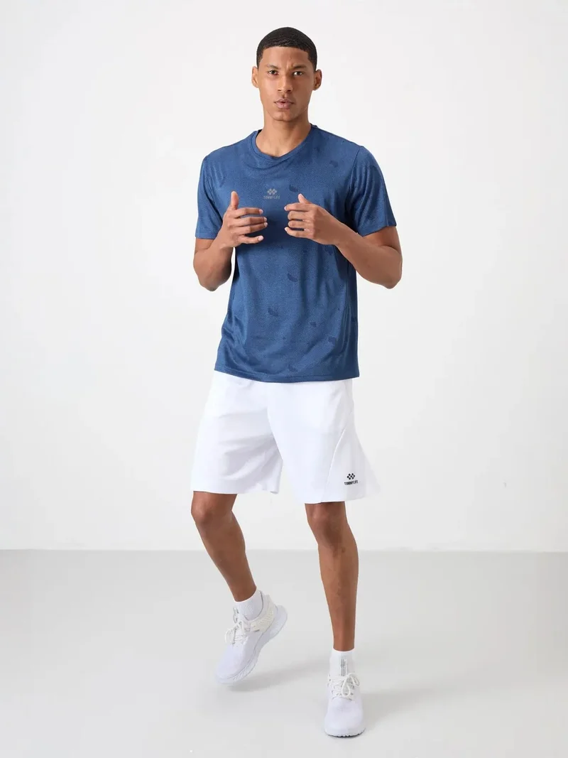 تومي لايف TOMMY Men's Solid Bird's Eye Crew Neck T-Shirt