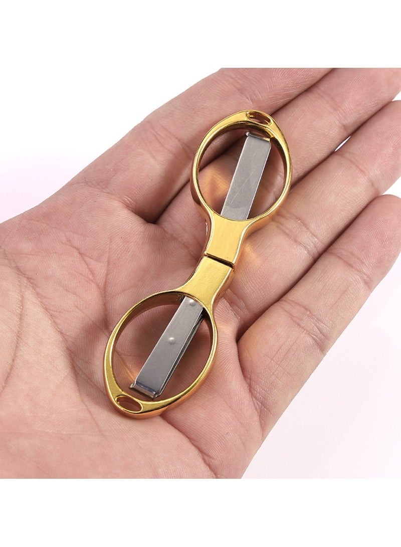 Simple Portable Folding Scissors Solid Color Glasses Shape Paper Cutters Students Handmade DIY Tools School Office Supplies - Image 1