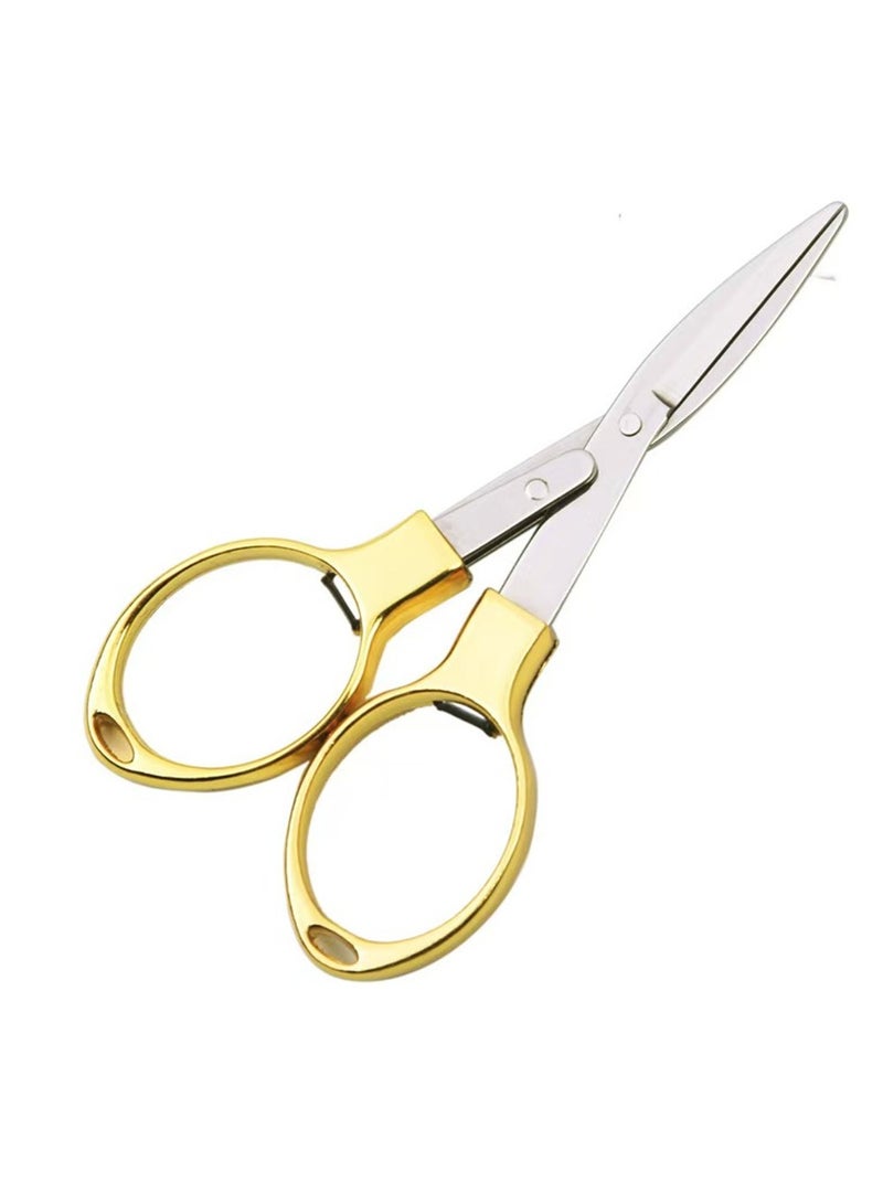 Simple Portable Folding Scissors Solid Color Glasses Shape Paper Cutters Students Handmade DIY Tools School Office Supplies - Image 3