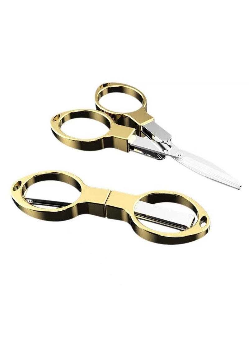 Simple Portable Folding Scissors Solid Color Glasses Shape Paper Cutters Students Handmade DIY Tools School Office Supplies - Image 2