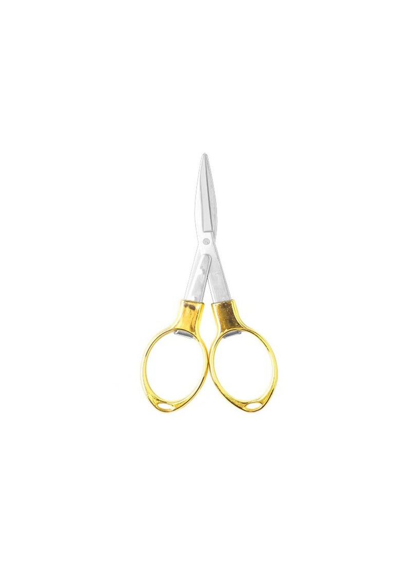 Simple Portable Folding Scissors Solid Color Glasses Shape Paper Cutters Students Handmade DIY Tools School Office Supplies - Image 4