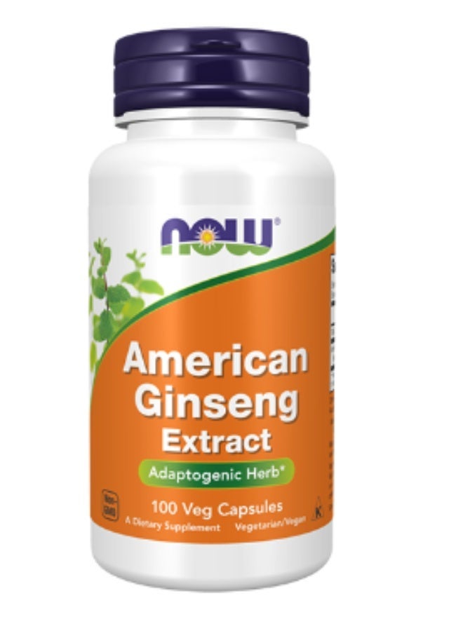 now مكملات، جينسنغ أمريكي (باناكس كوينكوفوليوس) 500 ملغ، مكمل عشبي، 100 كبسولة نباتية - Image 1