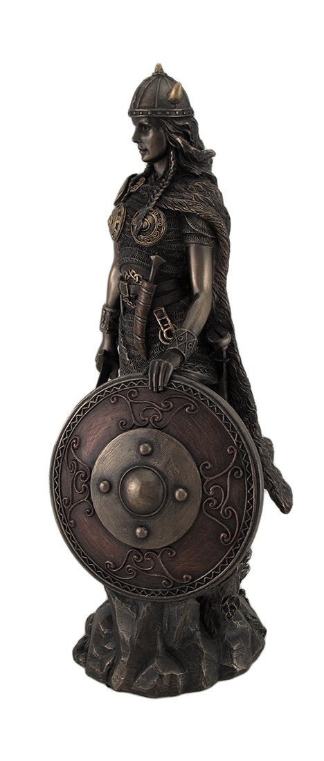 Zeckos Veronese Design Viking Shieldmaiden Bronze Finished Statue Norse Mythology - Image 2