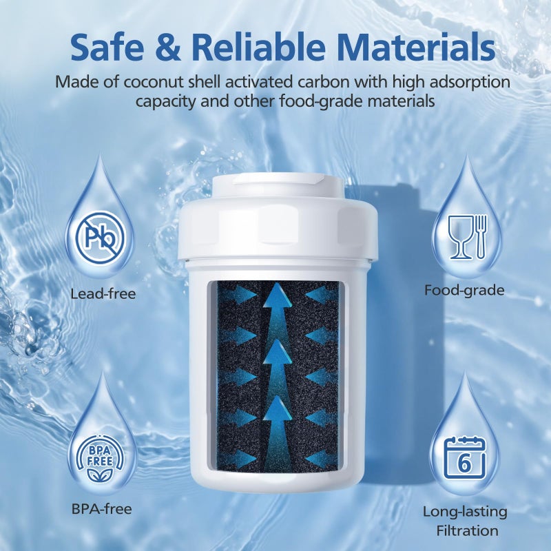Caehomly MWF Water Filter Compatible with GEÂ® MWFÂ®, SmartWater MWFP, MWFA, MWFINT, GWF, GWFA, HDX FMG-1, KenmoreÂ® 9991, High Efficiency Filtration and Every 6 Months Value, NSF Certified, 4 Pack - Image 5