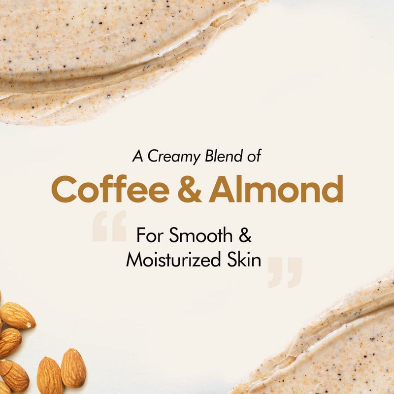 MCaffeine mCaffeine Almond Coffee Body Scrub for Tan Removal Exfoliator Creamy Bathing Body Scrub for Dry Skin Exfoliating Scrub for Body for Women and Men Natural and Vegan 200gm  - Image 2
