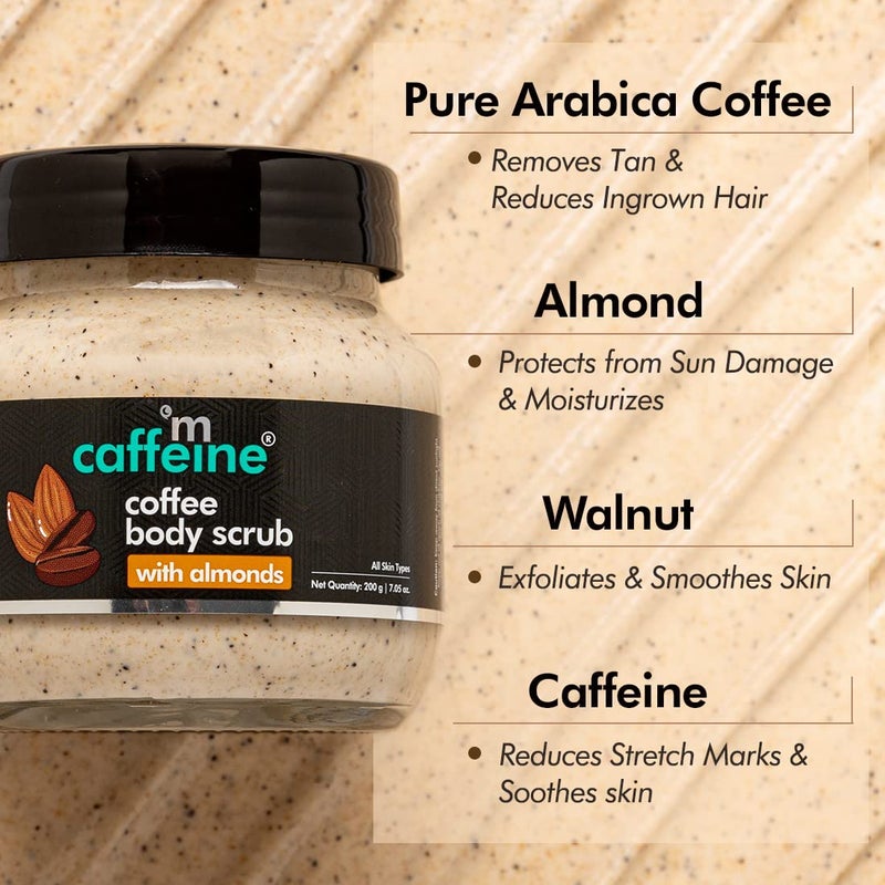 MCaffeine mCaffeine Almond Coffee Body Scrub for Tan Removal Exfoliator Creamy Bathing Body Scrub for Dry Skin Exfoliating Scrub for Body for Women and Men Natural and Vegan 200gm  - Image 4