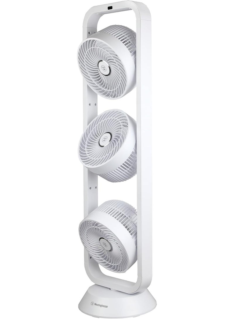 Westinghouse Westinghouse USA Triple-Head Tower Fan – Adjustable  Multi-Directional Airflow, 3 Speed Settings, Remote Control & Digital Touch Panel – Sleek White Design  - Image 1