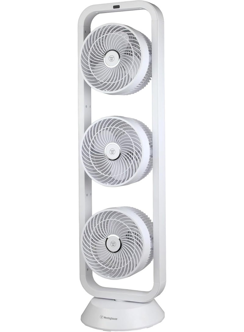 Westinghouse Westinghouse USA Triple-Head Tower Fan – Adjustable  Multi-Directional Airflow, 3 Speed Settings, Remote Control & Digital Touch Panel – Sleek White Design  - Image 5
