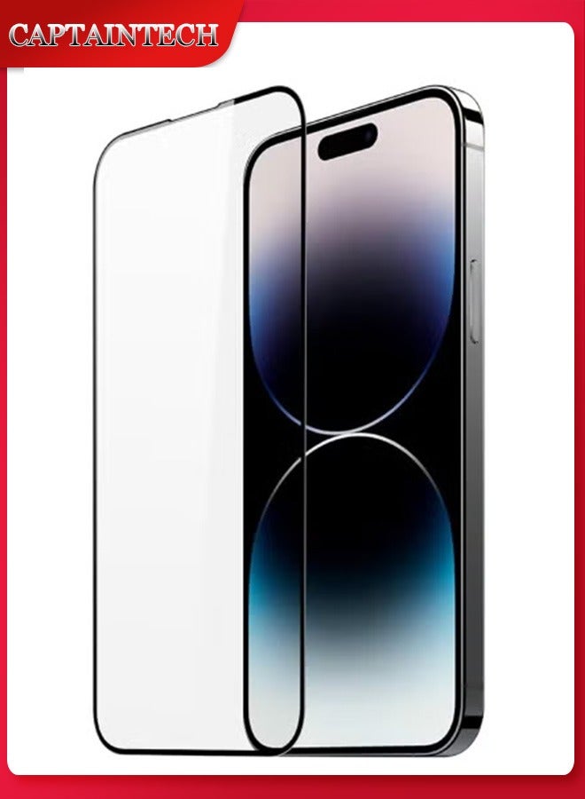 Captaintech Tempered Glass Screen Protector for iPhone 15 Pro – 9H Hardness, Edge-to-Edge Full Glue Coverage | Anti-Fingerprint u0026 Shatterproof - Image 1