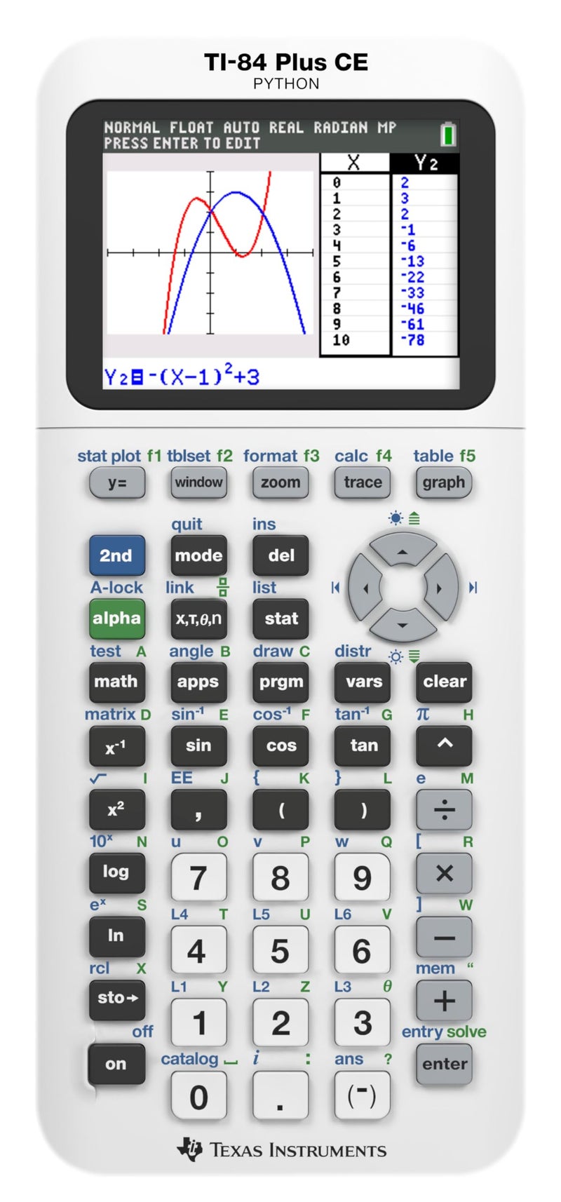 Texas Instruments TI84 Plus CE Color Graphing Calculator Bright White - Image 2