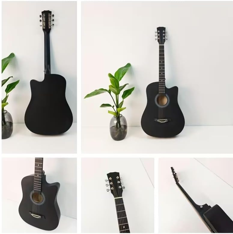 MegArya 38 Inch Beginner Acoustic Guitar Combo - Black - Image 3