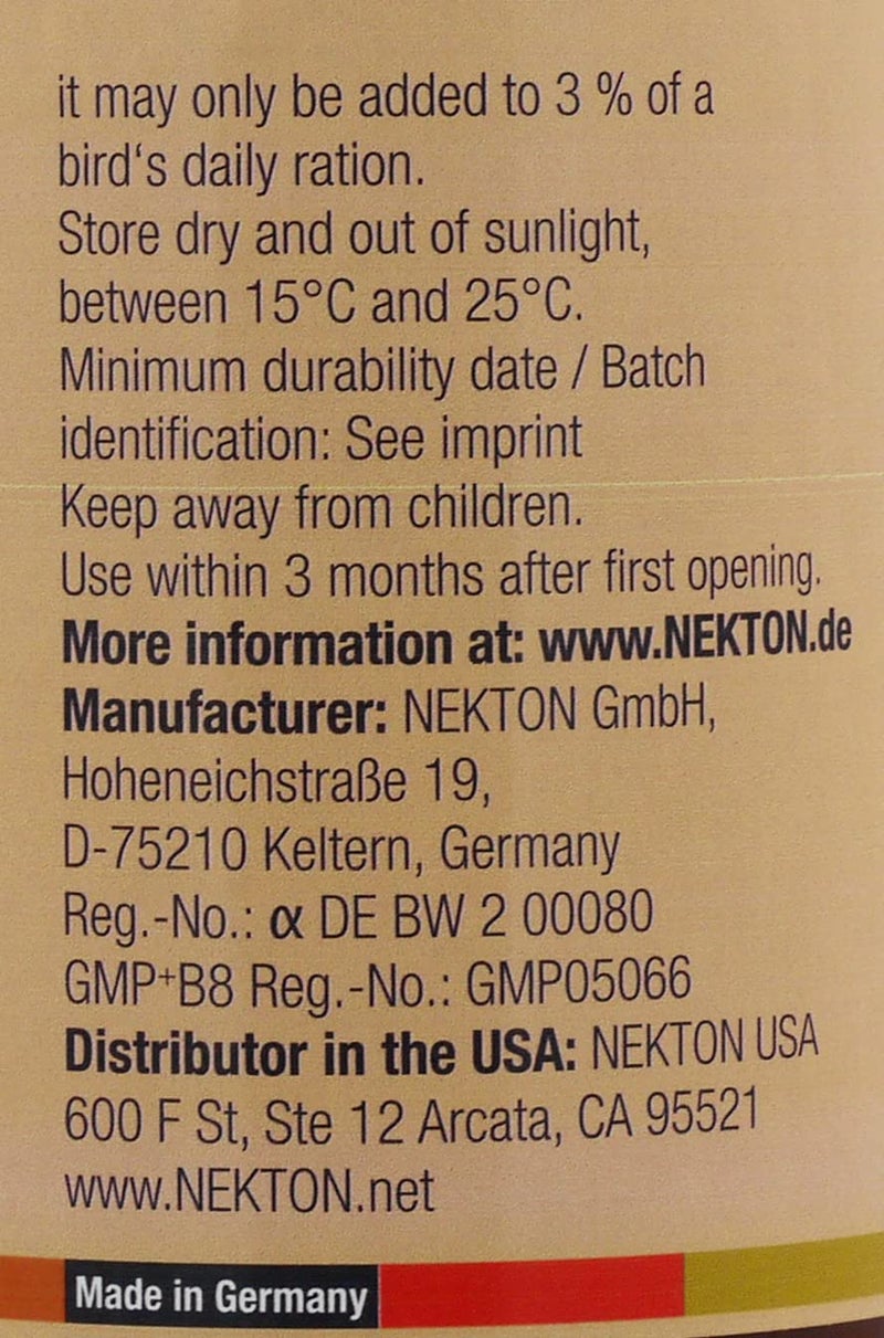 Nekton-Orange to Enhance Orange Color in Birds 140g / 4.94oz - Image 3