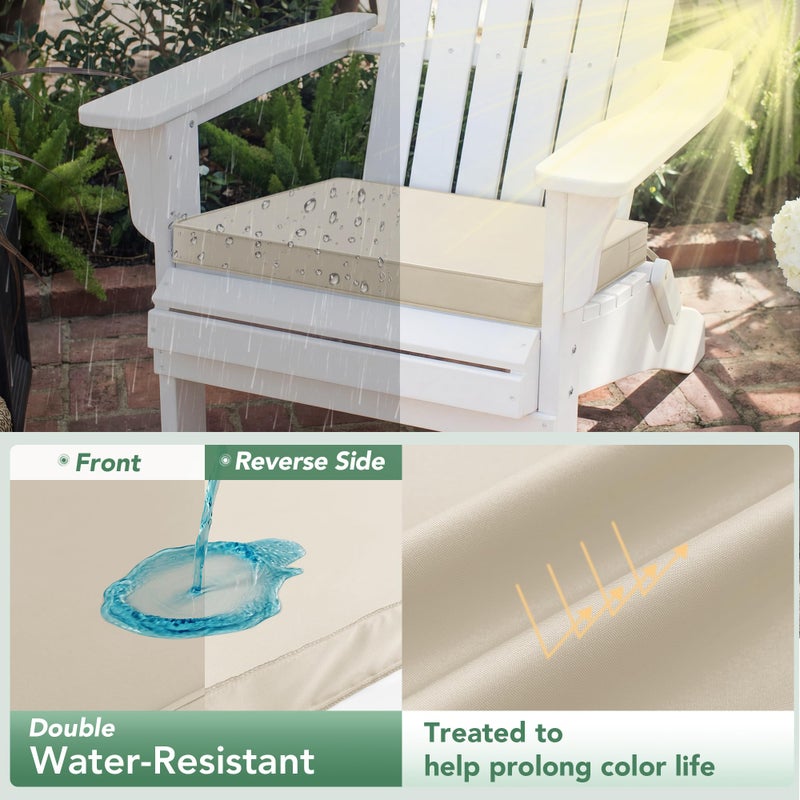 Summsun Outdoor Chair Cushions Set of 6: Waterproof & Fade Resistant Seat Cushion for Patio Furniture - 19 x 19 x 2 Inch Chair Pads with Ties and Hidden Zipper - Patio Chair Cushion Replacement, Beige - Image 3