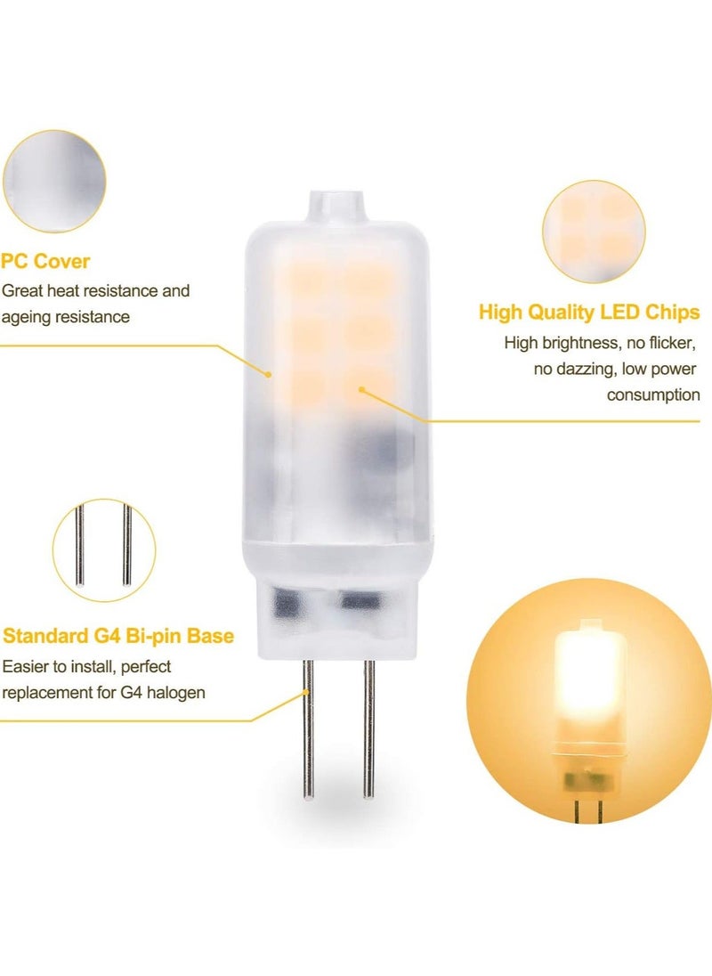 Y&D (10PCS) G4 LED Light Bulb 2W AC/DC 12V Warm White 2700K Bi-Pin Base Lamp 10W 15W 20W Halogen Bulbs Equivalent for Landscape Chandelier Under Cabinet Lighting, Non-dimmable, No Flicker  - Image 2