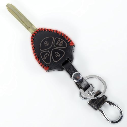 aliens world Leather Smart Car Key Cover Case with Metal Hook Keychain for Toyota Fortuner, Corola, Old Corola Altish (Black) - Image 1