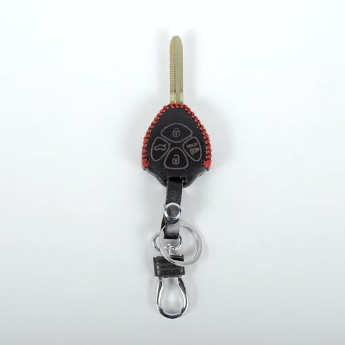 aliens world Leather Smart Car Key Cover Case with Metal Hook Keychain for Toyota Fortuner, Corola, Old Corola Altish (Black) - Image 4