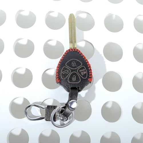 aliens world Leather Smart Car Key Cover Case with Metal Hook Keychain for Toyota Fortuner, Corola, Old Corola Altish (Black) - Image 3