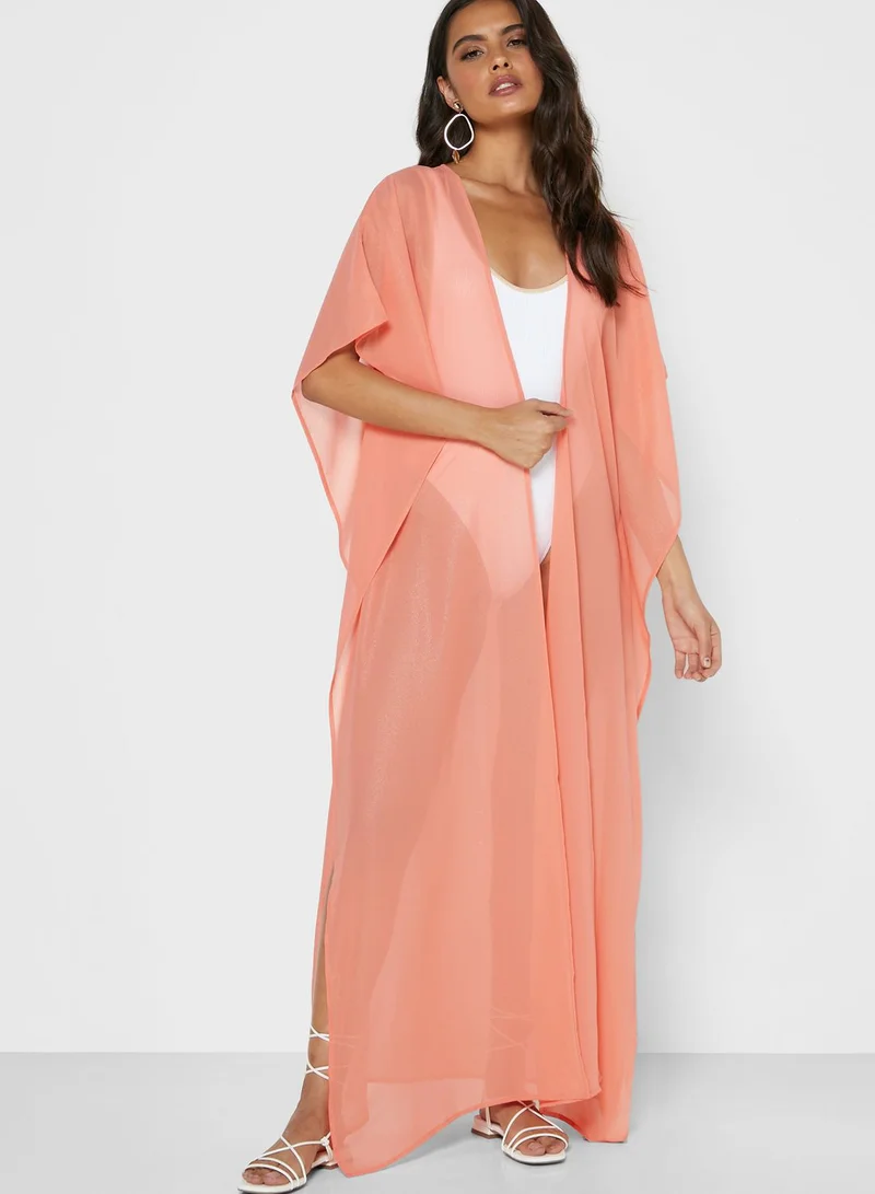 Candypants Ruffle Detail Shimmer Kimono
