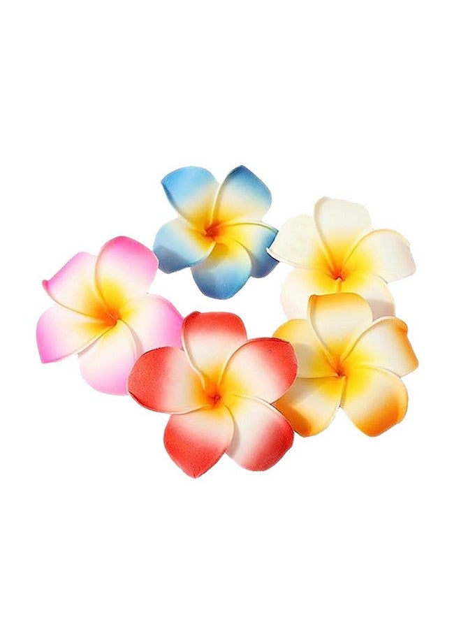 ccHuDE 10 Pcs Hawaii Plumeria Flower Clips Hawaiian Flower Hair Barrettes Beach Party Hair Clips Artificial Tropical Flower Hairpins for Wedding 7cm - Image 1
