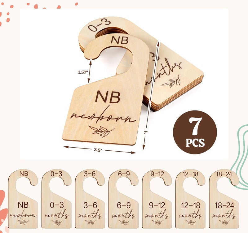 HOUISM Beautiful Baby Closet Dividers for Clothes Organizer  Wooden DoubleSided Gender Neutral Size Dividers from Newborn to 24M for Nursery Decor  Organization Baby Party Gift Set - Image 3