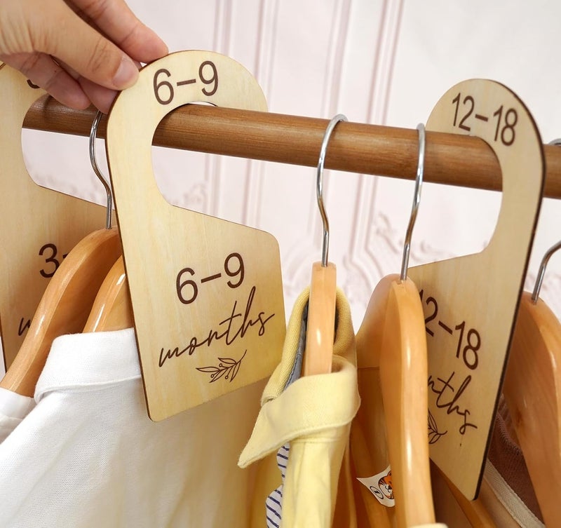 HOUISM Beautiful Baby Closet Dividers for Clothes Organizer  Wooden DoubleSided Gender Neutral Size Dividers from Newborn to 24M for Nursery Decor  Organization Baby Party Gift Set - Image 2