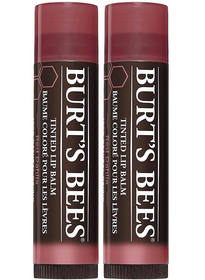 Burts Bees 100% Natural Moisturizing Tinted Lip Balm, Red Dahlia, 1 Tube, Pack Of 2  - Image 1