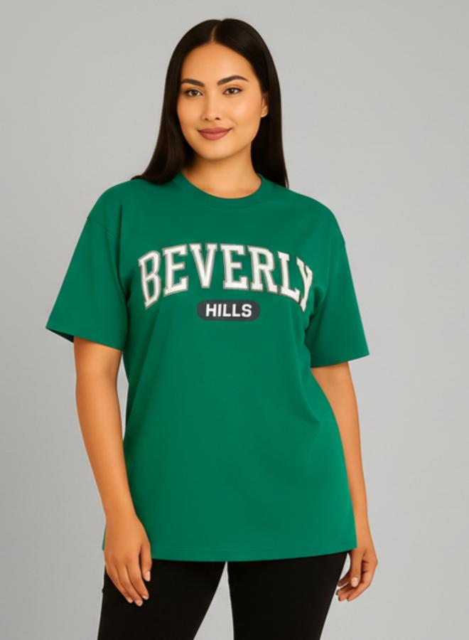 PAUSE Regular Fit Printed Roundneck Green Single jersey T-Shirt - Image 1