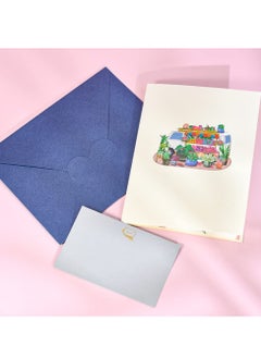 KASTWAVE Flower Truck Pop Up Card Handmade 3D Greeting Cards for Mothers Day Wedding Anniversary Thank You Thinking of You Sympathy Get Well All Occasion  - Image 5