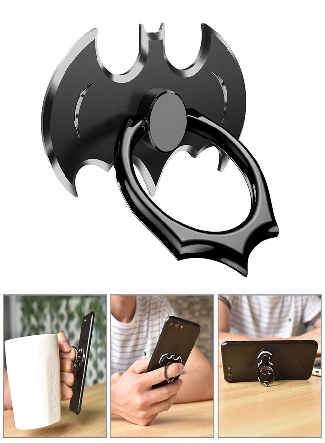 Oatsbasf Bat Phone Ring Stand Holder - OATSBASF Cell Phone Ring Holder Finger Grip 360 Degree Rotation Compatible with iPhone 16/15/14/13/12 Pro Max and Other Smartphones（Black+Silver） - Image 5
