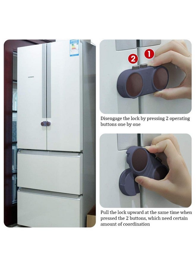 EUDEMON Baby Safety French Fridge Door Lock Freezer Refrigerator Lock Cabinet Cupboard Lock for Childproof & Pet Proofing Easy to Install no Tools Need or Drill (1 Pack,Blue) - Image 3