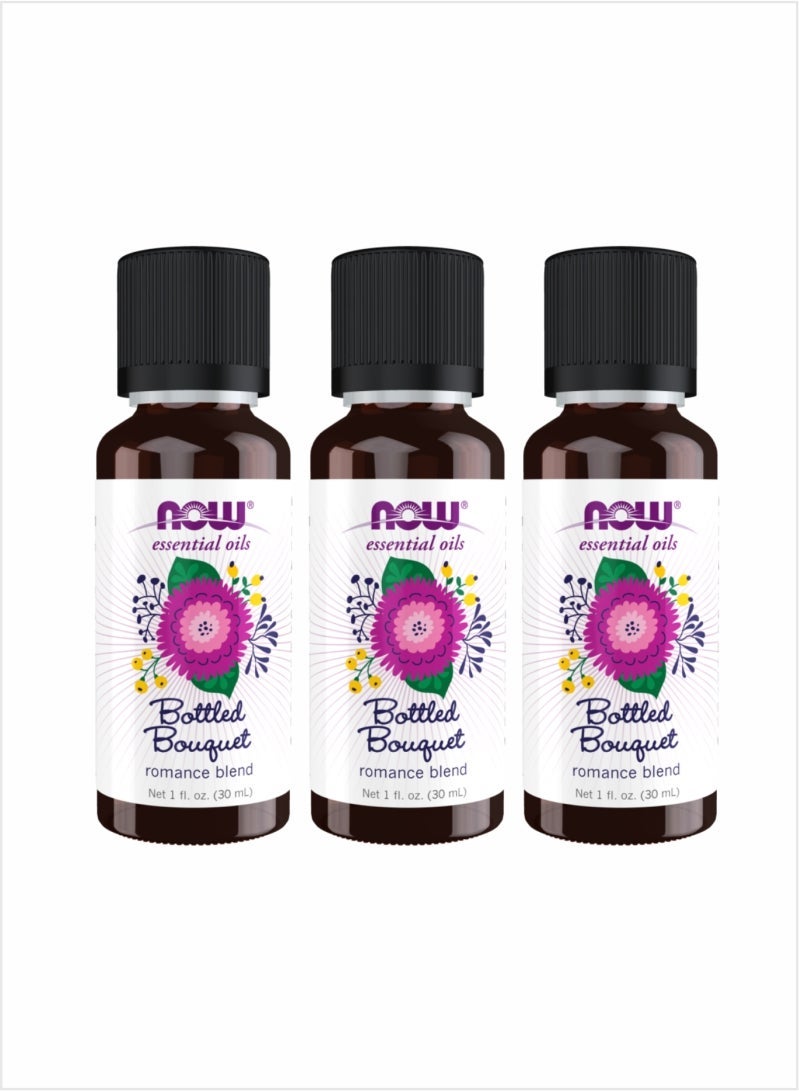 NOW Bottled Bouquet Essential Oil - Floral Blend, 30ml (Pack of 3)