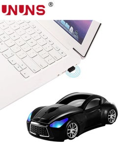 UNUNS Wireless Mouse,2.4GHz Cool Sport Car Shape Optical Mobile Mouse,Cordless Mice With USB Receiver,1600DPI 3 Adjustable Buttons,Slim Slient Computer Mouse,Precise Control PC/Laptop/Notebook,Black  - Image 2
