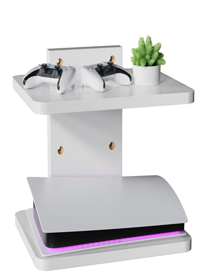 WALI Floating TV Shelf, Holds Up to 22lbs, Wooden Wall Mounted Shelves Under TV Shelf for DVD Players, Cable Boxes, Routers, Game Consoles, Living Room Decor Accessories (CS202NW), 2 Shelves - Image 1