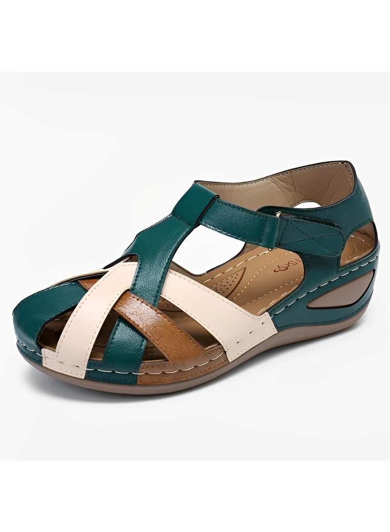 REOCLE Women's Sandals Wedge Shoes Comfortable Ankle Strap Closed Toe Summer Platform Sandals Casual Outdoor Wedges Fisherman Sandal - Image 3