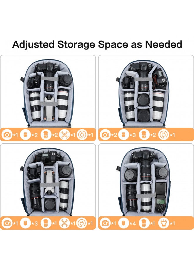 MOSISO Camera Backpack, DSLR/SLR/Mirrorless Photography Camera Bag 15-16 inch Waterproof Hardshell Case with Tripod Holder&Laptop Compartment Compatible with Canon/Nikon/Sony, Deep Teal - Image 2