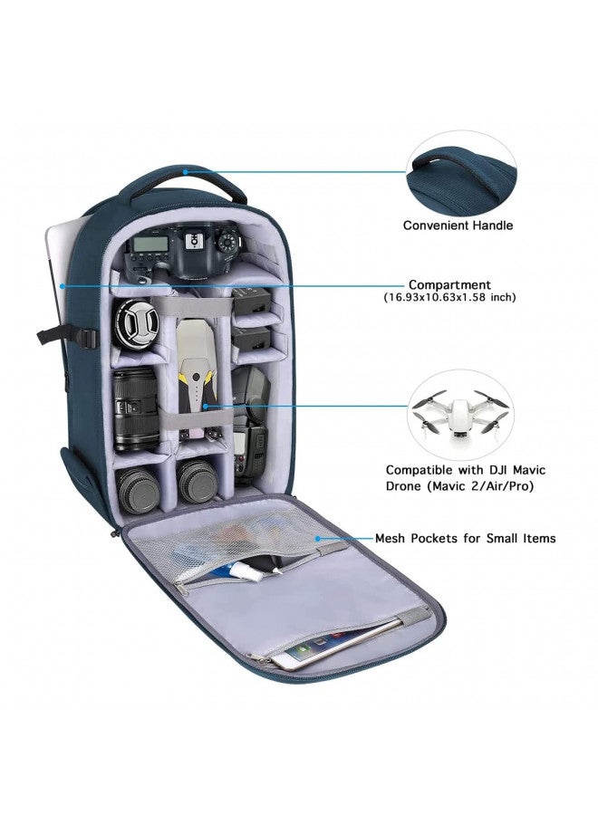 MOSISO Camera Backpack, DSLR/SLR/Mirrorless Photography Camera Bag 15-16 inch Waterproof Hardshell Case with Tripod Holder&Laptop Compartment Compatible with Canon/Nikon/Sony, Deep Teal - Image 1