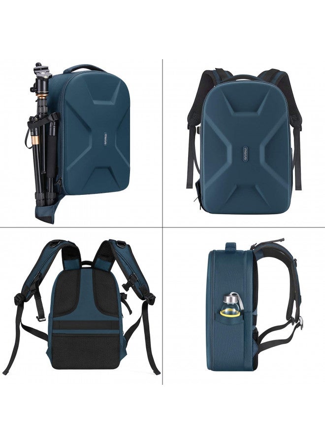 MOSISO Camera Backpack, DSLR/SLR/Mirrorless Photography Camera Bag 15-16 inch Waterproof Hardshell Case with Tripod Holder&Laptop Compartment Compatible with Canon/Nikon/Sony, Deep Teal - Image 4