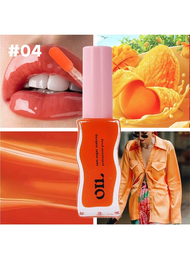 SAM SUGAR Fruit Honey Lip Care Oil 04#, Mango Honey Lip Balm, High Gloss Moisturizing Lip Gloss - 8 ML - Image 3