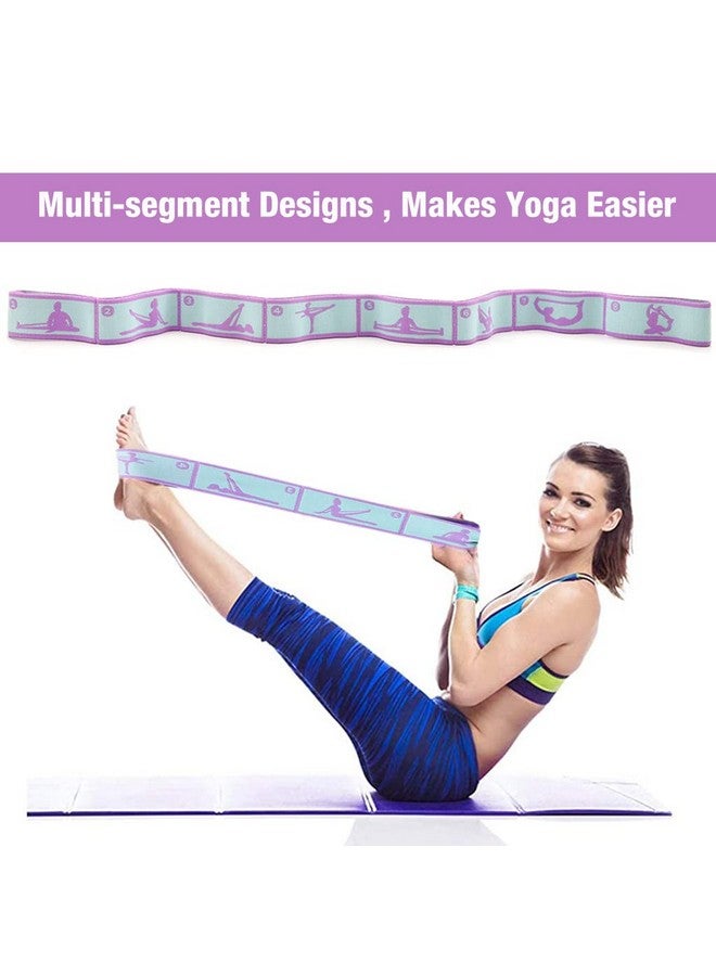 برو بيروس حزام اليوجا Proberos® للنساء والرجال، حزام يوجا مرن مكون من 8 حلقات للتمدد، شريط مقاومة متعدد الوظائف لتمارين اليوجا واللياقة البدنية وإعادة التأهيل وتصحيح مفصل الكاحل والشلل النصفي - Image 4
