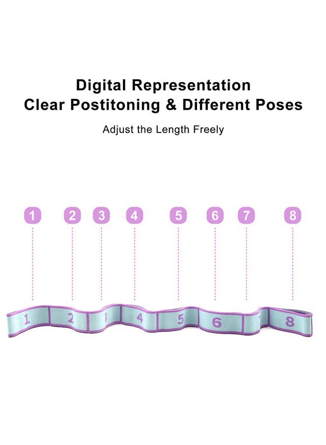 برو بيروس حزام اليوجا Proberos® للنساء والرجال، حزام يوجا مرن مكون من 8 حلقات للتمدد، شريط مقاومة متعدد الوظائف لتمارين اليوجا واللياقة البدنية وإعادة التأهيل وتصحيح مفصل الكاحل والشلل النصفي - Image 3