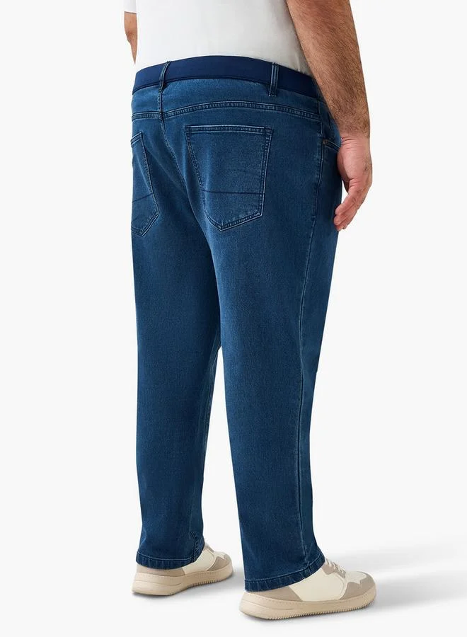 Maxim  Men Regular Fit Flexi Waist Jeans for Men | Best Price UAE