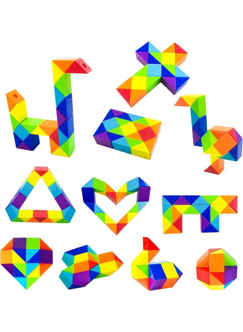 Y&D 24-Segment Fidget Toy Cube Twist Puzzle Large Size Magic Toy Brain Teaser Stuffers Party Favors Game Hundred Change Magic Thinking Training Boys and Girls Children Educational Toys for Kids Adults Teens 1PCS with Tutorial - Image 2