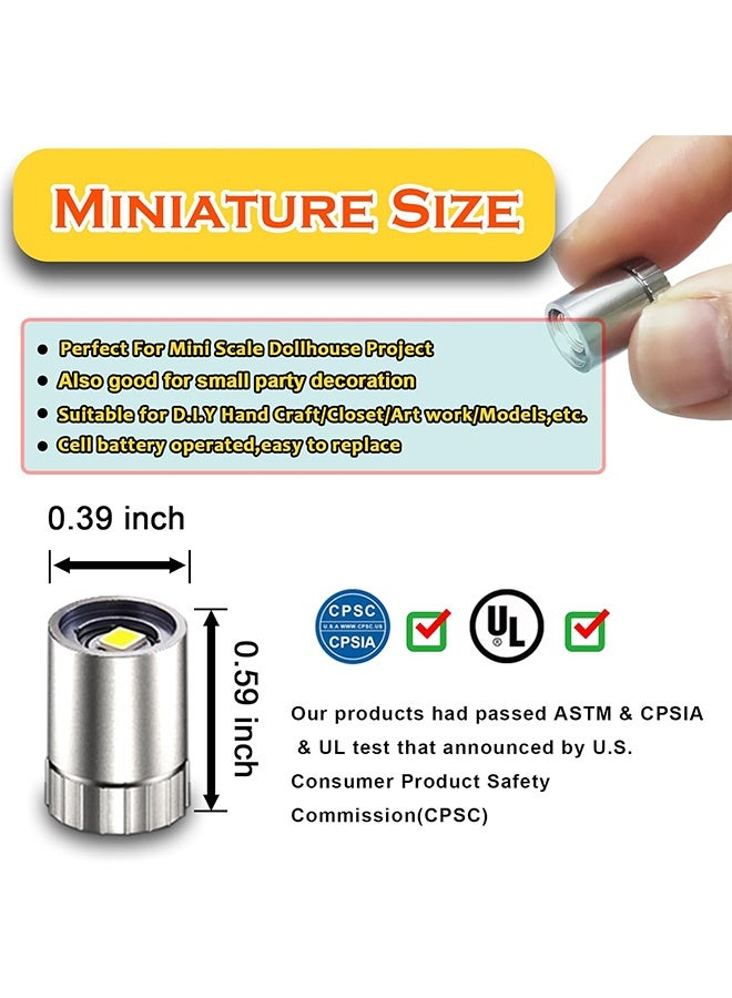 اتش واي 10 عبوات من الأضواء الكاشفة LED اللاسلكية الصغيرة - أضواء مصغرة لاسلكية بيضاء دافئة تعمل بالبطارية للفن وعرض المجوهرات والخزائن ومشاريع DIY (أبيض دافئ) - Image 5