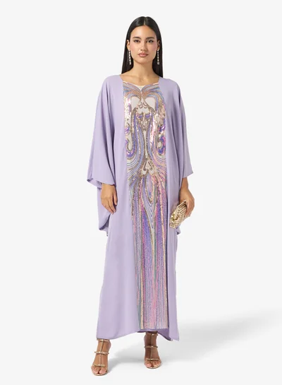 knee length dresses for ladies Traditional Jalabiya Embroidered Dress – Maxim Creation main image 1