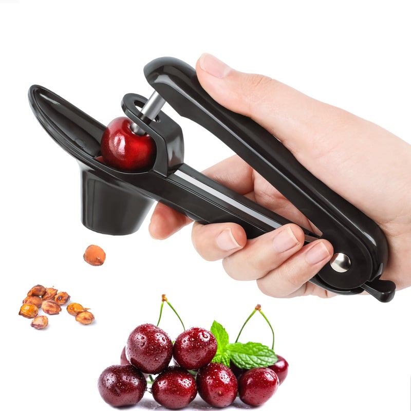 EWPJDK Cherry Pitter Tool Pit Remover Heavy-Duty Stainless Steel Olive Pitter Tool for Making Cherry Jam (Black) - Image 1
