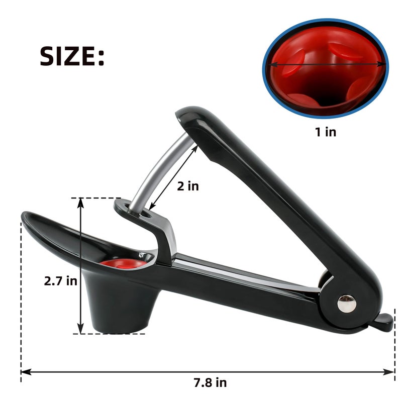 EWPJDK Cherry Pitter Tool Pit Remover Heavy-Duty Stainless Steel Olive Pitter Tool for Making Cherry Jam (Black) - Image 3