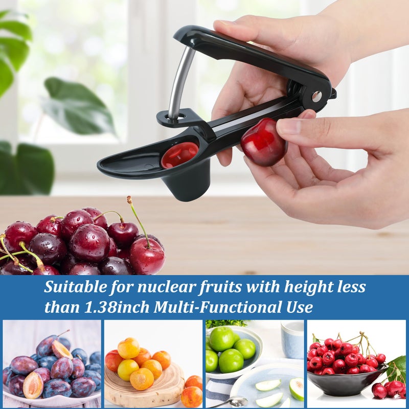 EWPJDK Cherry Pitter Tool Pit Remover Heavy-Duty Stainless Steel Olive Pitter Tool for Making Cherry Jam (Black) - Image 4