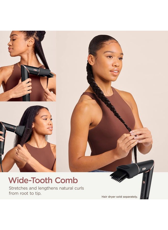 Shark XSKHD4WTCB FlexStyle Wide Tooth Comb, Blow Dryer Comb Attachment for FlexStyle Air Styling & Drying System, Styling Tool, for Curly and Coily Hair, Black - Image 2