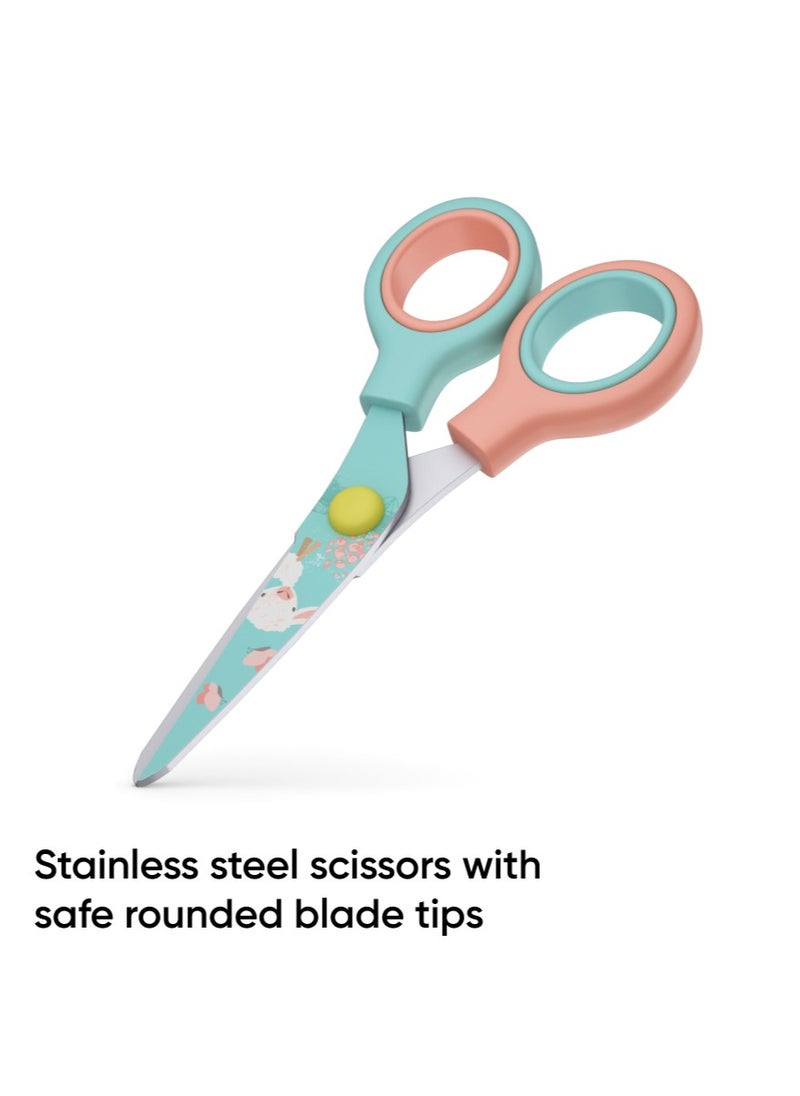 ErichKrause - Scissors Junior Decor Curly Sheep, with printing on blades, 13 cm (blister 1 pcs) - Image 1