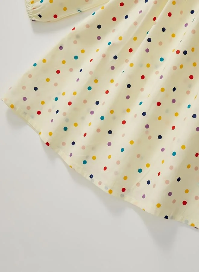 Take Two Take Two Girls Polka Dot Print Cotton Top
